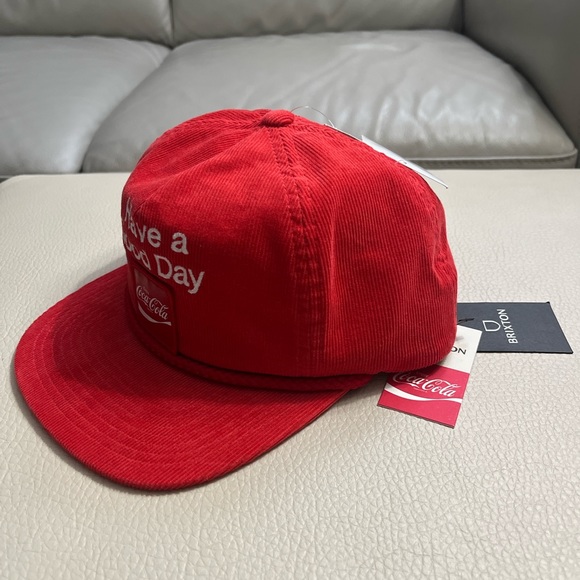 NWT - Brixton x Coca Cola Have a Good Day Unisex 5-Panel Corduroy Cap - Picture 3 of 8
